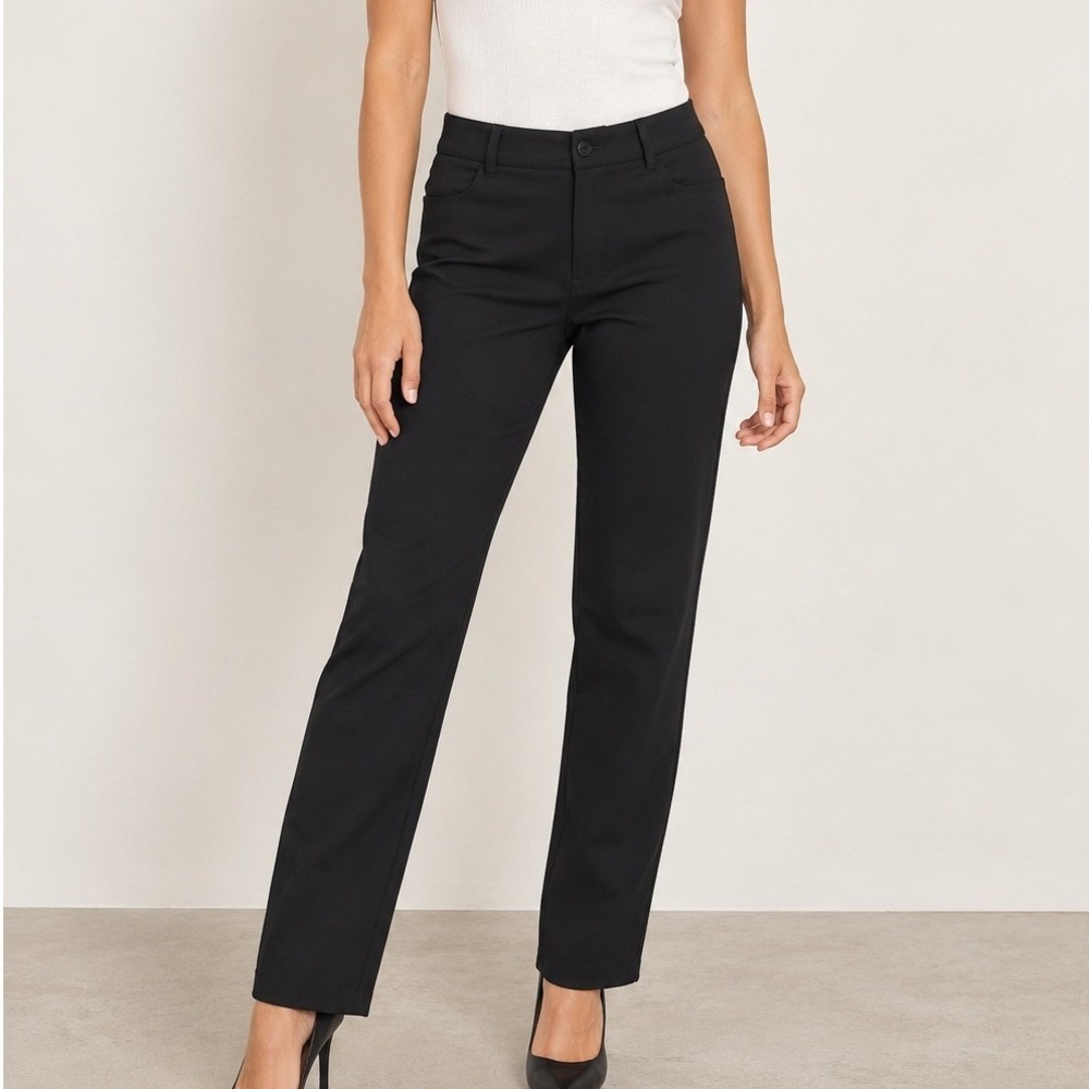 Athleta Womens Black Straight Leg Pants Size 4 Casual Stretch Viscose Versatile